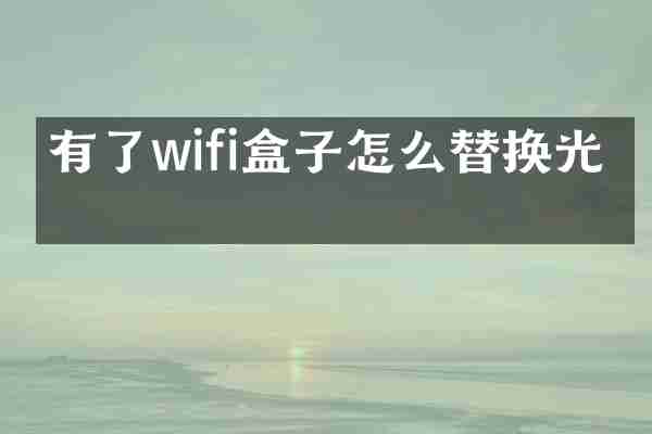 有了wifi盒子怎么替换光猫