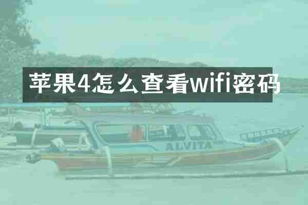苹果4怎么查看wifi密码