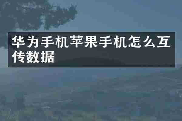 华为手机苹果手机怎么互传数据