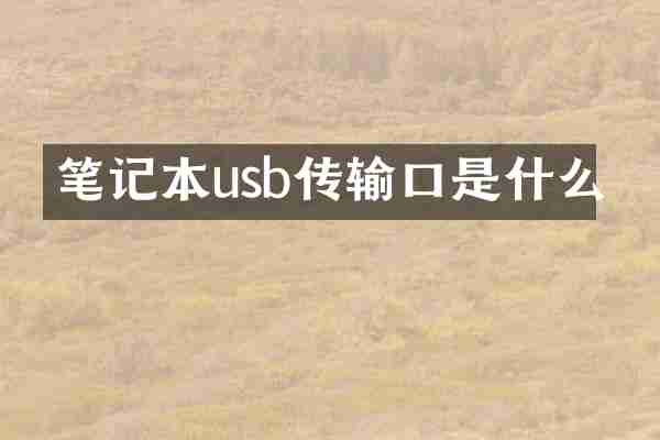 笔记本usb传输口是什么