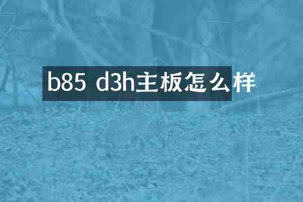 b85 d3h主板怎么样