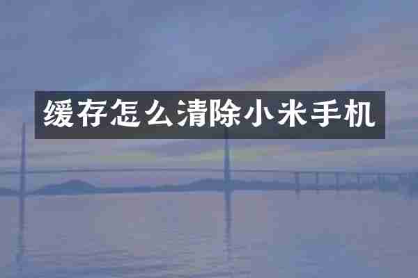 缓存怎么清除小米手机