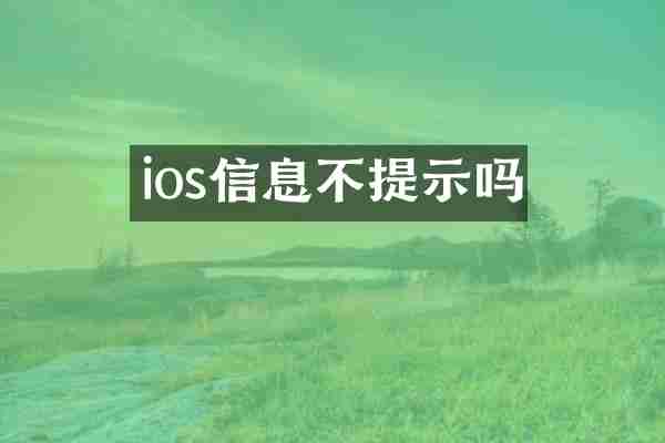 ios信息不提示吗