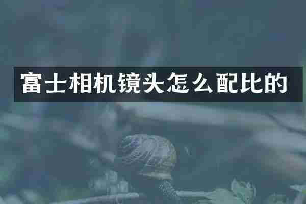 富士相机镜头怎么配比的