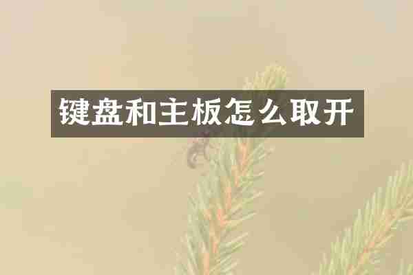 键盘和主板怎么取开