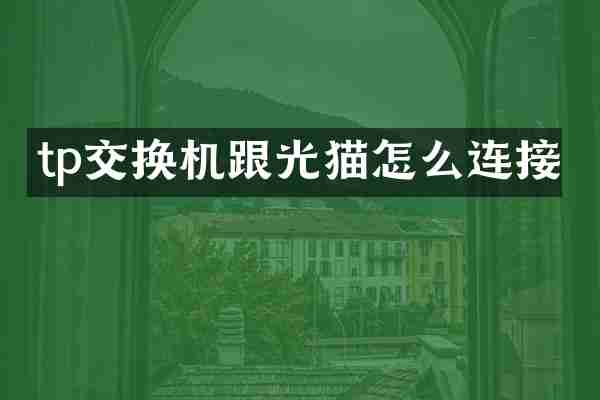 tp交换机跟光猫怎么连接