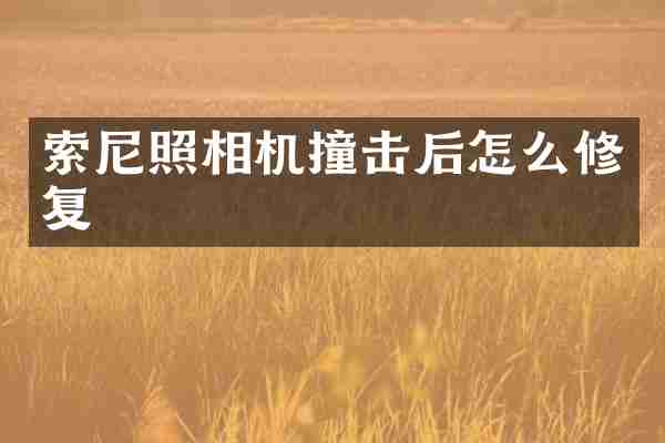 索尼照相机撞击后怎么修复