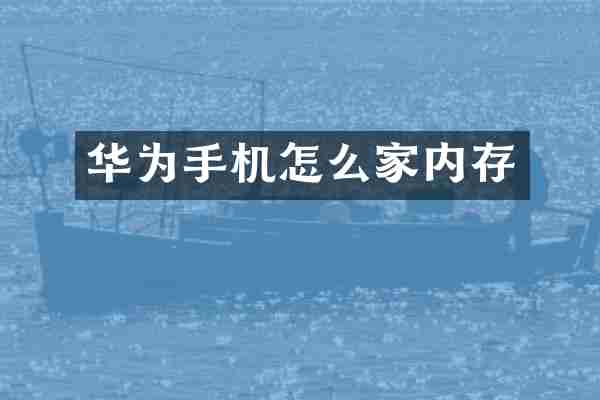 华为手机怎么家内存
