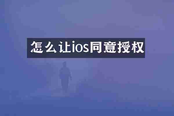 怎么让ios同意授权