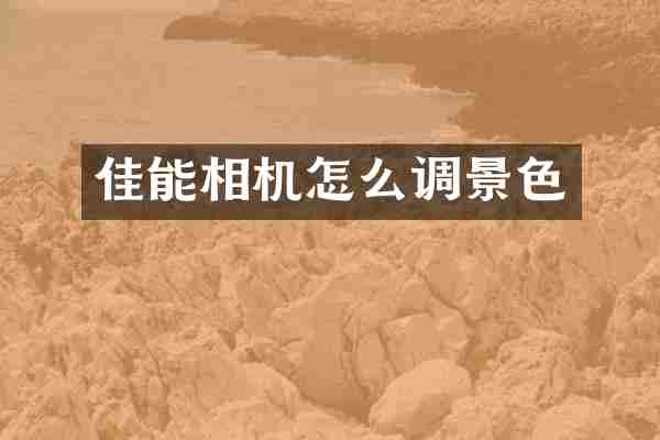 佳能相机怎么调景色