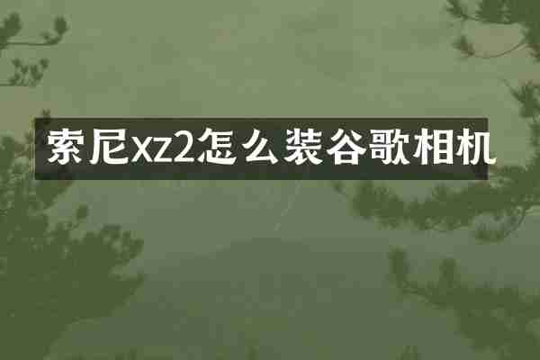 xz2怎么装谷歌相机