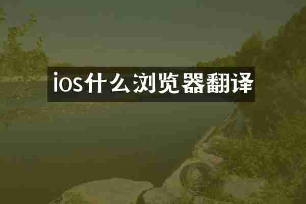 ios什么浏览器翻译