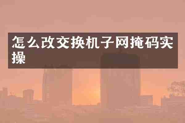 怎么改交换机子网掩码实操