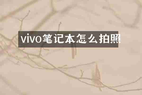vivo笔记本怎么拍照