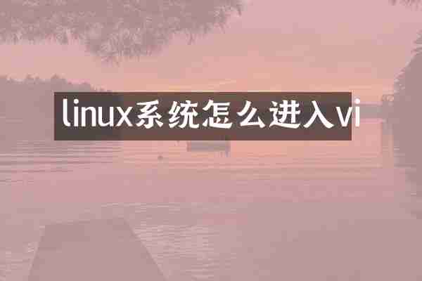 linux系统怎么进入vi