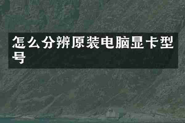 怎么分辨原装电脑显卡型号