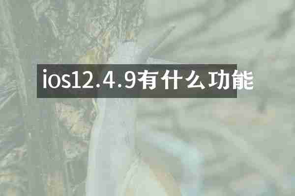 ios12.4.9有什么功能