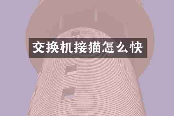 交换机接猫怎么快