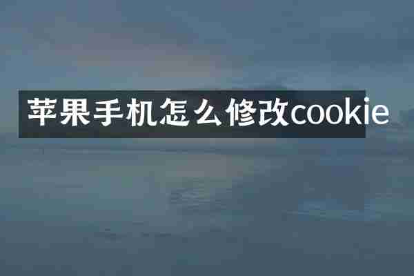 苹果手机怎么修改cookie