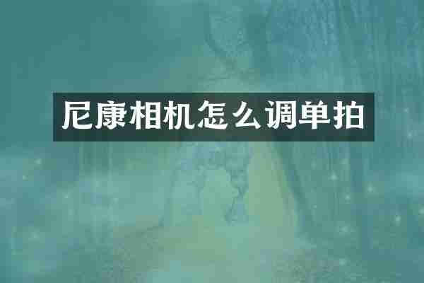 尼康相机怎么调单拍