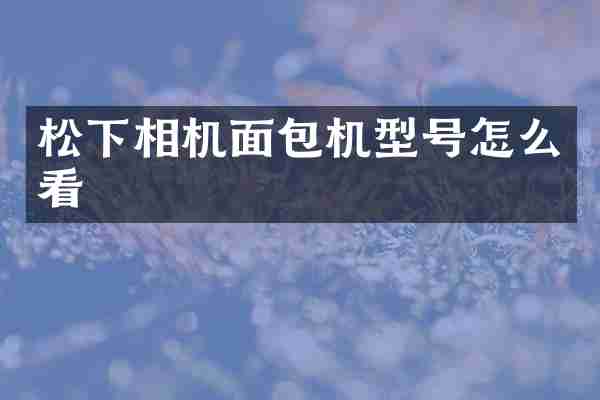 相机面包机型号怎么看