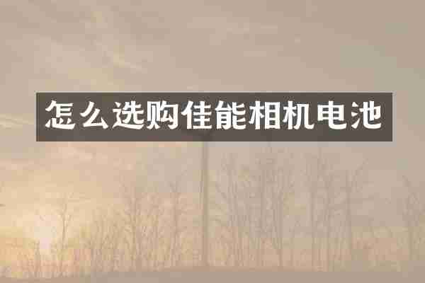 怎么选购佳能相机电池