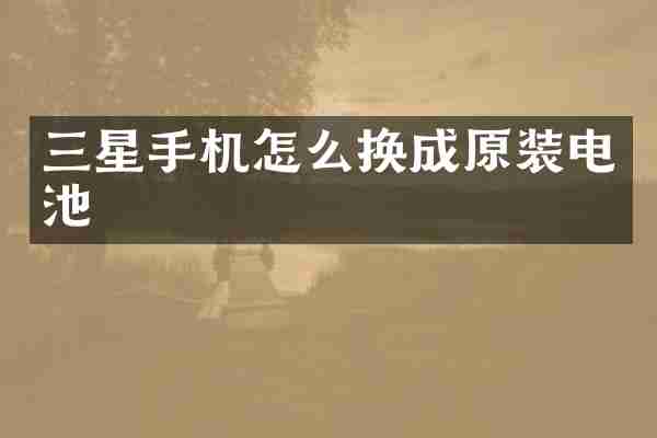三星手机怎么换成原装电池