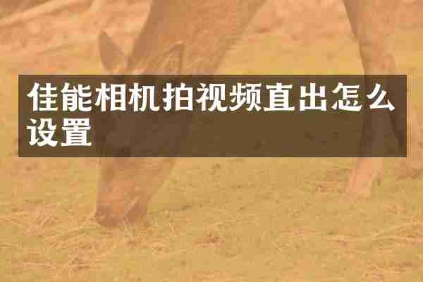 佳能相机拍视频直出怎么设置