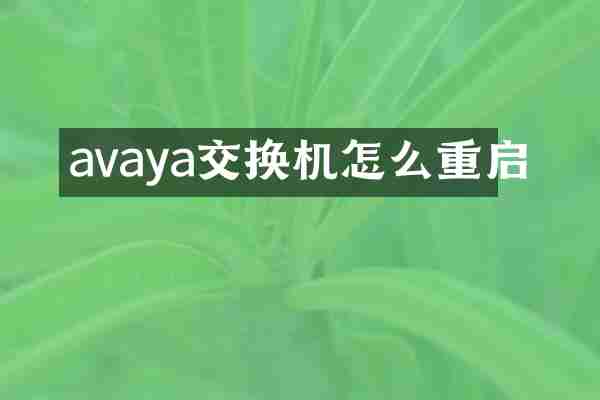 avaya交换机怎么重启
