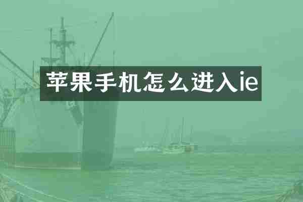苹果手机怎么进入ie