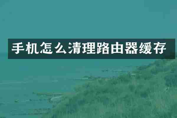 手机怎么清理路由器缓存