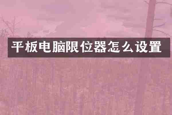 平板电脑限位器怎么设置