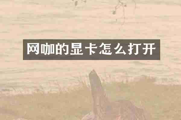 网咖的显卡怎么打开