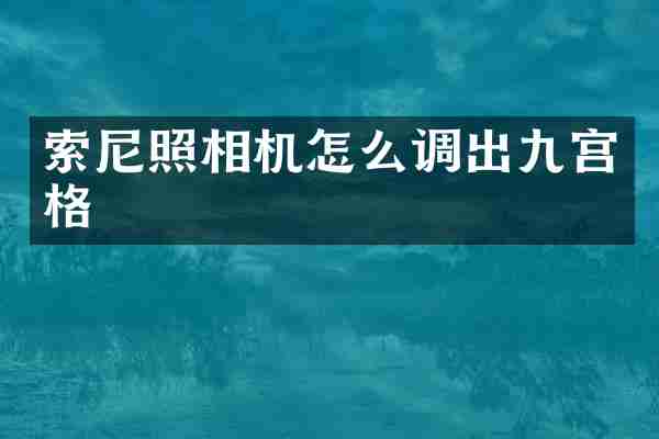 照相机怎么调出九宫格