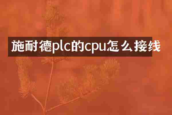 施耐德plc的cpu怎么接线