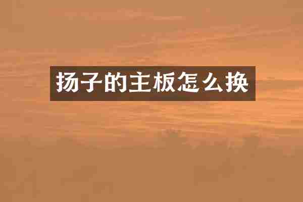 扬子的主板怎么换