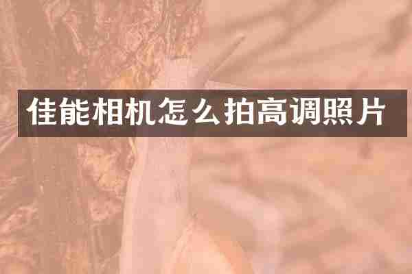 佳能相机怎么拍高调照片