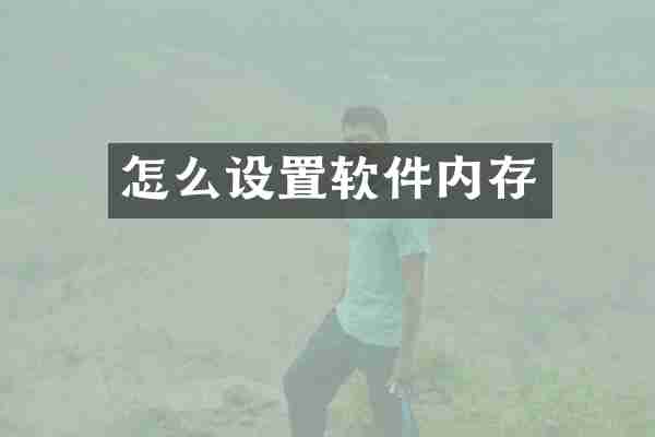 怎么设置软件内存