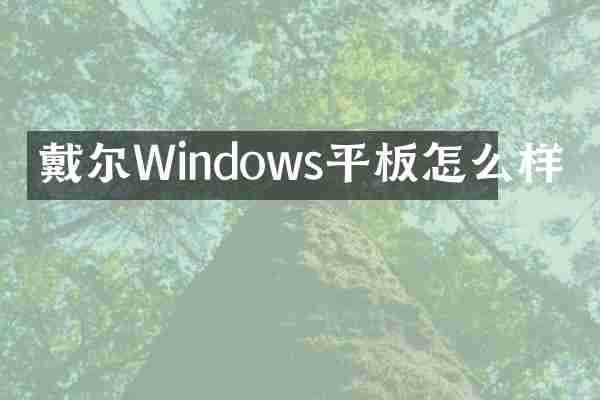 戴尔Windows平板怎么样