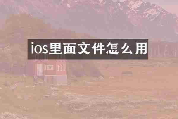 ios里面文件怎么用