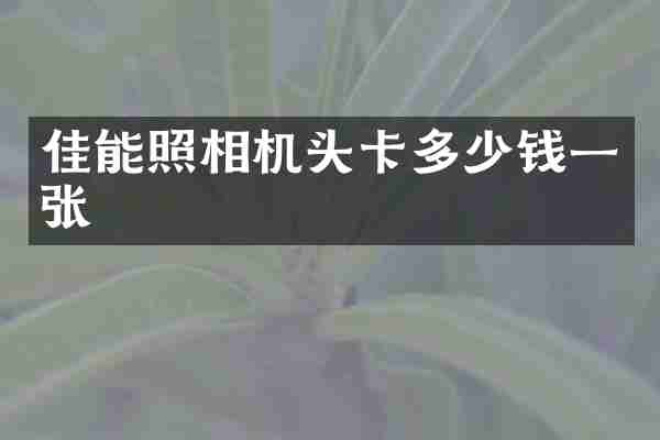 佳能照相机头卡多少钱一张