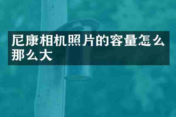 尼康相机照片的容量怎么那么大