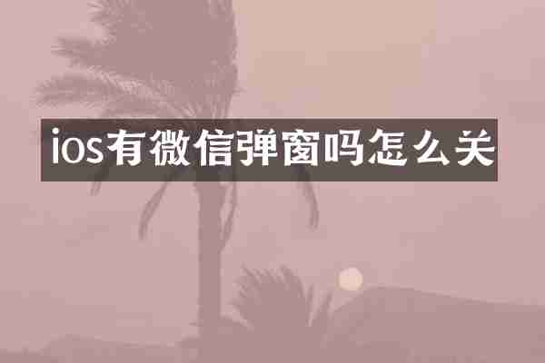 ios有微信弹窗吗怎么关