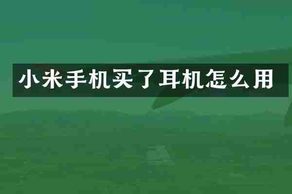 小米手机买了耳机怎么用