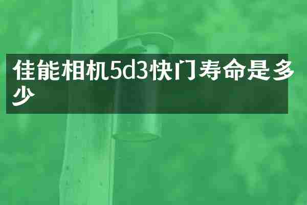 佳能相机5d3快门寿命是多少