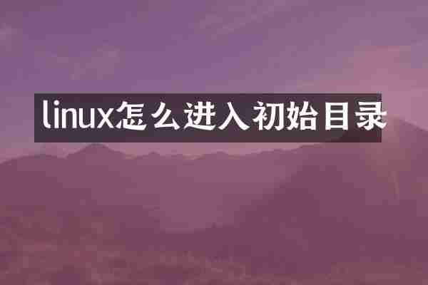 linux怎么进入初始目录