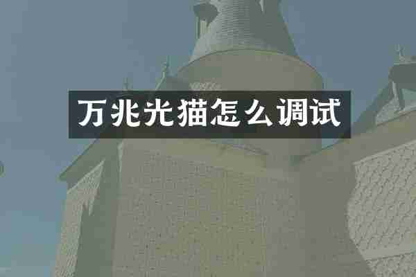 万兆光猫怎么调试