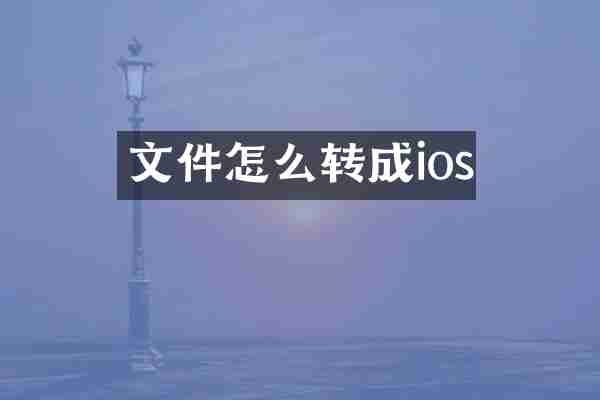 文件怎么转成ios