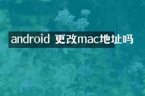 android 更改mac地址吗