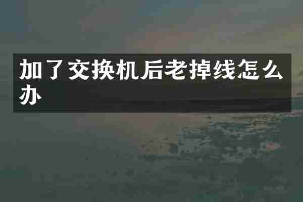 加了交换机后老掉线怎么办